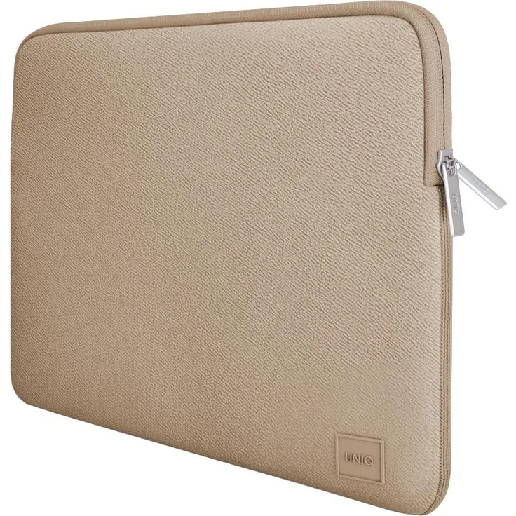 Uniq Neopren Laptop Sleeve 14" Cyprus, Wasserdichte Notebooktasche in Nude Brown mit rutschfesten Ecken und Zinklegierungs-Reißverschluss