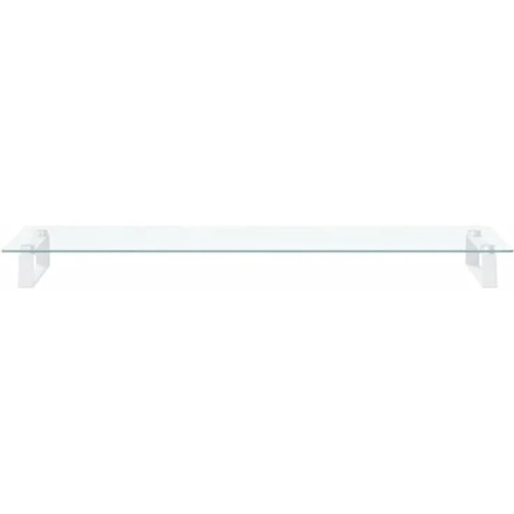 vidaXL Monitorständer, Monitorerhöhung mit Stauraum aus Hartglas und Metall, ergonomisch, Weiß 100x35x8cm – Bild 5