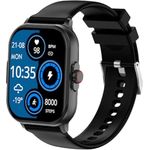 Knauermann Neo (2024) Schwarz Eckig - Gesundheitsuhr Smartwatch - EKG + HRV Funktion - BT Bluetooth - Schlafapnoe - Blutdruck - Silikonband Schwarz, 14-24
