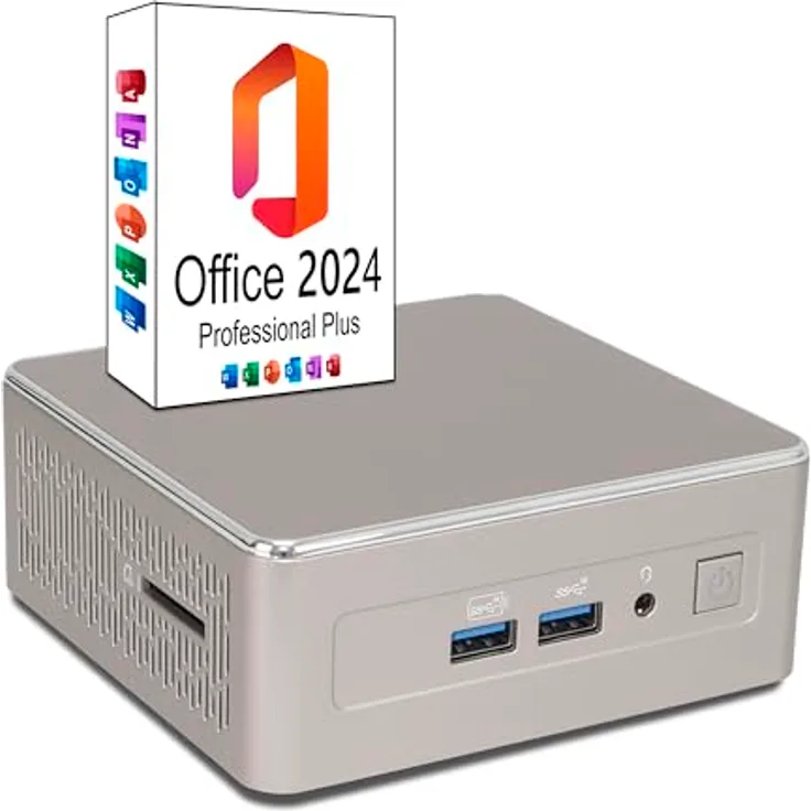 Ankermann Ank-IX A5 Mini PC, 16GB RAM, 512GB NVMe SSD, Windows 11 Pro, AMD Ryzen 5 7430U, WLAN & Bluetooth 5.2, MS Office 2024 Professional Plus