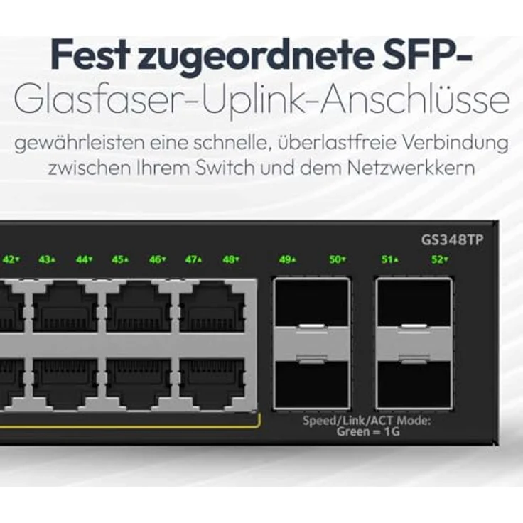 Netgear S350 48-PORT 1G PoE+ Smart Switch, Netzwerk Switch mit 48 Ports, 1 Gbit/s Geschwindigkeit, PoE+ Unterstützung und 4 SFP-Ports – Bild 6