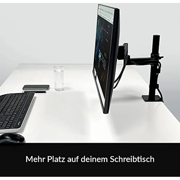 ARCTIC X1 - Monitorarm für einen Monitor, Monitorhalterung für bis zu 40"/43" Ultrawide, bis 10 kg/22 Ibs, neigbar, schwenkbar, höhenverstellbar, VESA 75x75/100x100 - Schwarz – Bild 2