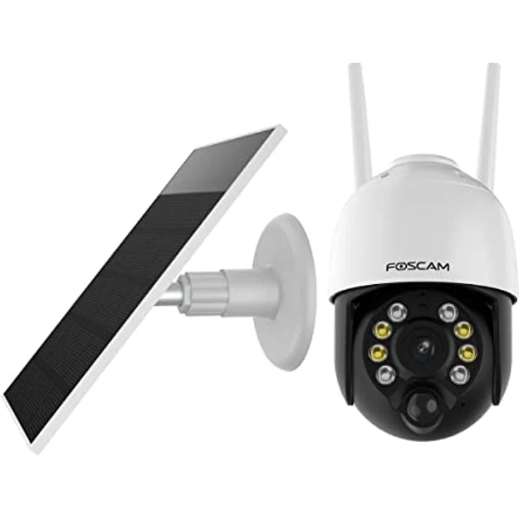 Foscam B4 batteriebetriebene 2K 4 MP WLAN-Überwachungskamera mit Schwenk- und Neigefunktion, inkl. hocheffizientem Solarpanel, Zwei-Wege-Audio, Nachtsicht in Farbe, IP65 Wasserfest – Bild 2