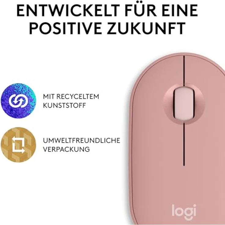 Logitech M350s Maus (Bluetooth, 4.000 DPI, Energiesparmodus) in Pebble Mouse 2 Design, recycelter Kunststoff, Blau – Bild 11