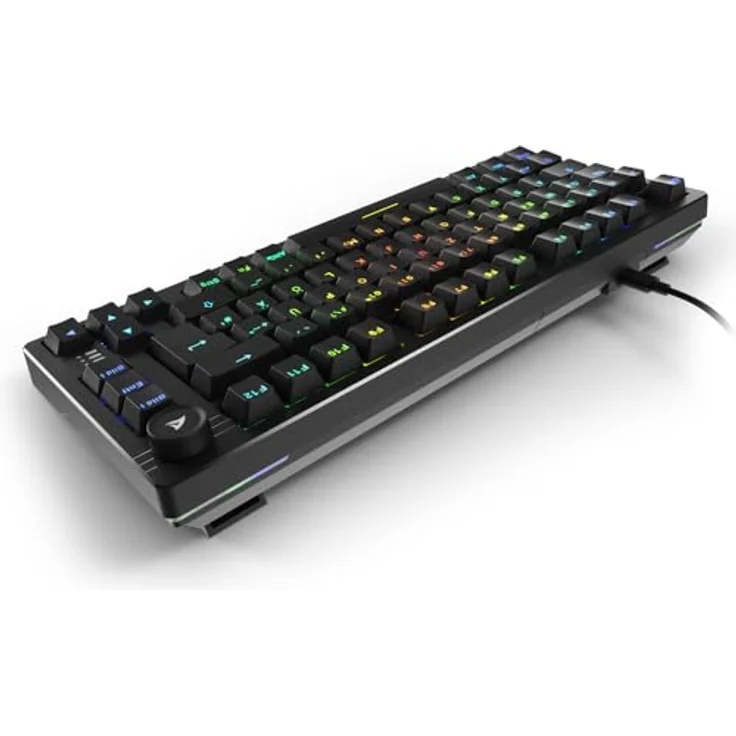 Sharkoon SKILLER SGK25, Gaming-Tastatur mit RGB-Beleuchtung, anpassbaren Schaltern und praktischem Drehregler – Bild 5