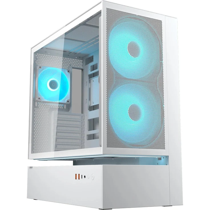 Cougar CFV235, Midi-Tower Gehäuse mit ARGB, Mesh-Design, Weiss, kompatibel mit ATX, mATX, Mini-ITX