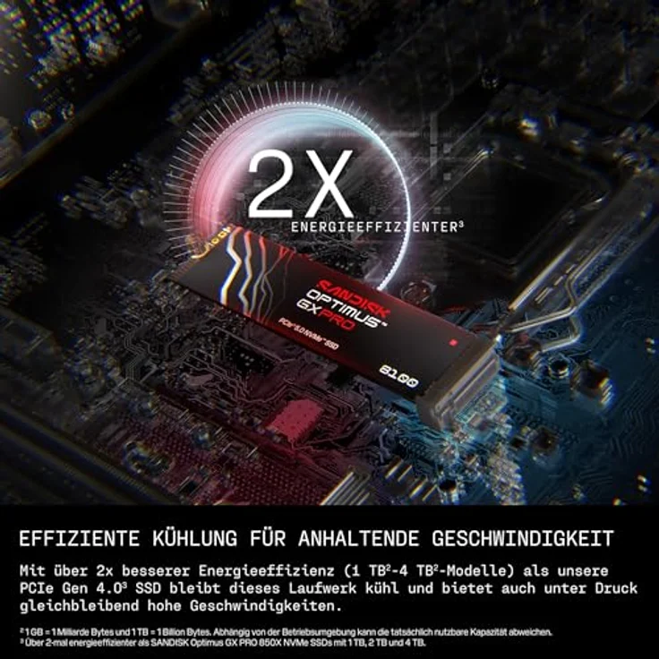 SanDisk Optimus GX PRO 8100, PCIe Gen 5 NVMe SSD, 2 TB, bis zu 14.900/14.000 MB/s, TLC 3D CBA NAND, bis zu 1.200 TBW – Bild 5