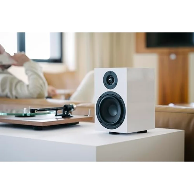 Pro-Ject Speaker Box 5 E, HiFi Regallautsprecher mit 2-Wege-Bassreflexprinzip, 5-Zoll-Fiberglas-Bass/Mitteltöner, MDF-Gehäuse, weiß – Bild 5