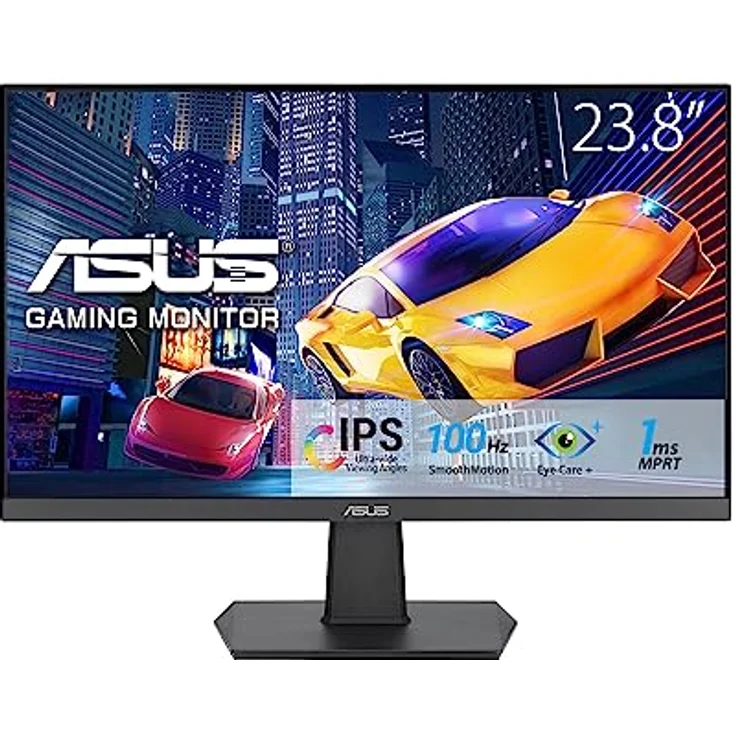 ASUS Eye Care VA24EHF - 24 Zoll Full HD Monitor - Rahmenlos, Flicker-Free, Blaulichtfilter, Adaptive-Sync - 1ms MPRT, 100 Hz, 16:9 IPS Panel, 1920x1080 - HDMI, Schwarz – Bild 1