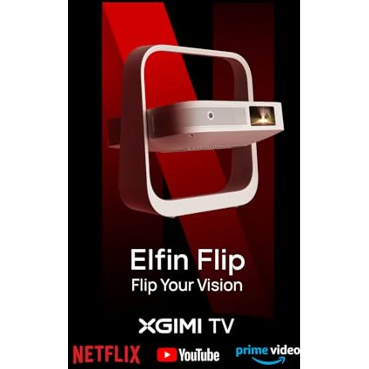XGIMI Elfin Flip Tragbarer Beamer, Full HD DLP Projektor, Lizenziertes Netflix, Integrierter Ständer, 400 ISO Lumen, Bildschirmanpassung, 2 x 3W Lautsprecher – Bild 2