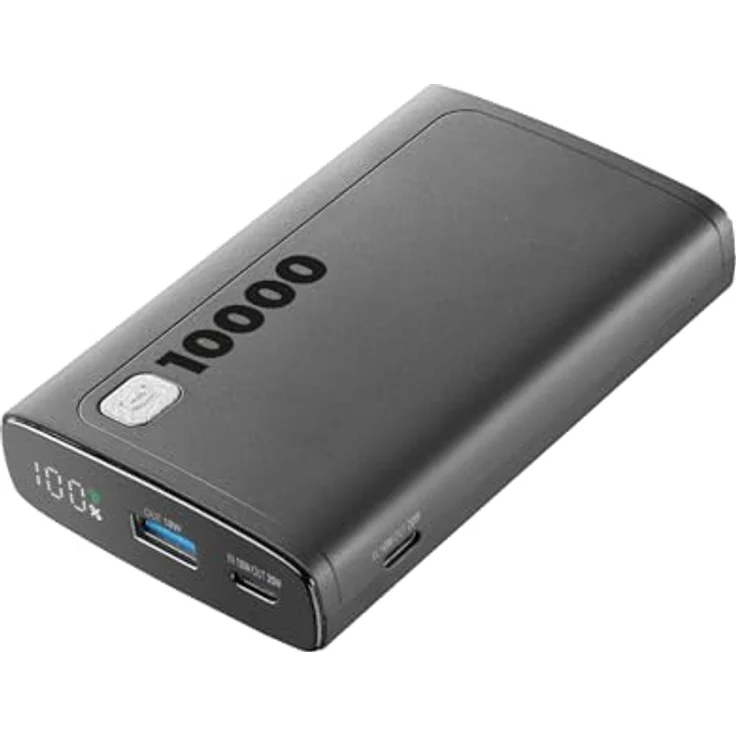Cellularline Power Bank Elite 10000 PD Black - 10.000 mAh, 72 Stunden Ladezeit, 3 USB-Anschlüsse, LCD-Display – Bild 1