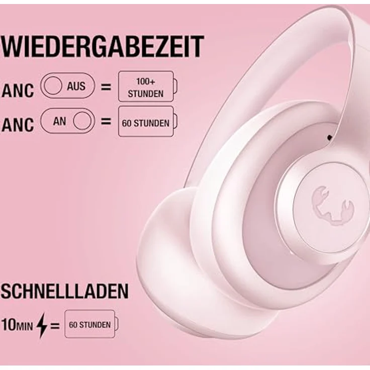 Fresh'N Rebel Clam Ace 2, Kabellose Kopfhörer mit 100 Stunden Wiedergabezeit, Pastel Pink – Bild 7