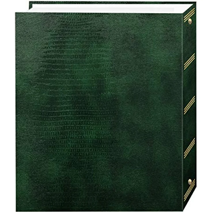 Pioneer Foto Alben 100 Seite Kunstleder mit Gold Prägung Cover 3 Ring Magnet Album Traditionell hunter green - Preisvergleich – Bild 2