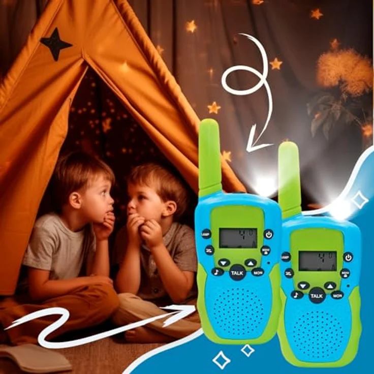 MaxLife Walkie-Talkie-Set MXWT-200, Funkgerät mit 22 Kanälen, Clear-Sound-Funktion und ergonomischem Design, grün-blau – Bild 6