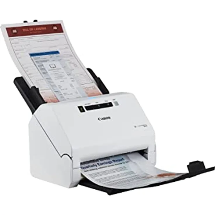Canon R40 imageFORMULA Scanner Dokumentenscanner (Duplex Einzug, 600 DPI, Farbscan, Canon CaptureOnTouch Scanning Software, Readiris PDF Software, Cardiris Business Card Software) weiß, 4229C002