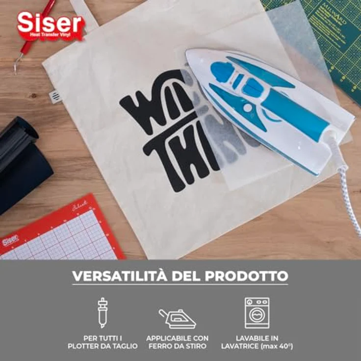 Siser Transferfolie, PVC-freie Folie für Cad-Cut Anwendungen, Schnittbreite 30 cm, Schwarz, hohe Waschbeständigkeit – Bild 5