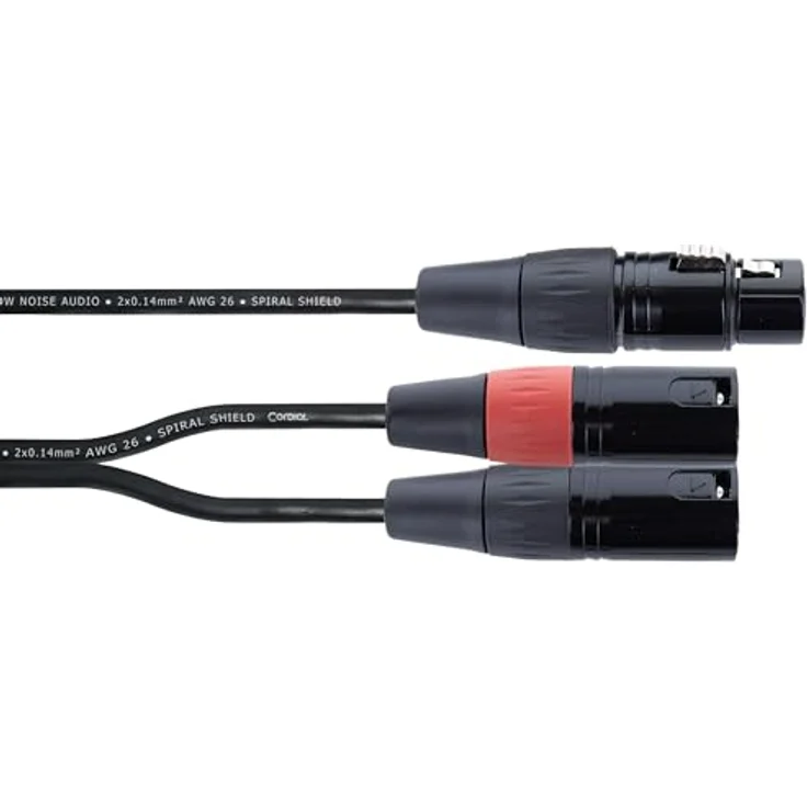 Cordial EY 0,3 FMM XLR Y-Adapter, 1x XLR-Buchse und 2x XLR-Stecker, 0.30m, Schwarz – Bild 2