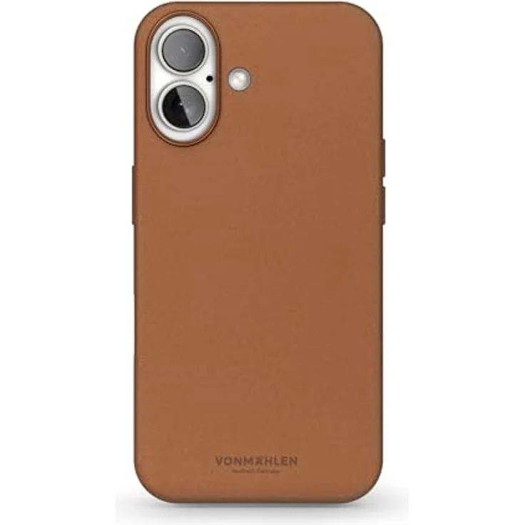 VONMÄHLEN Like Leather Case für iPhone 16 Plus und MagSafe, vegane Lederhülle, umweltbewusst, braun – Bild 1