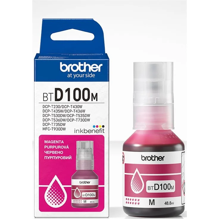 Brother BTD100M, Tintenpatrone mit hoher Kapazität, 48.8 ml, Magenta, original, für DCP-T530DW, DCP-T730DW, MFC-T930DW