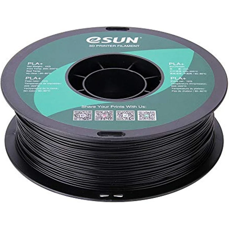eSUN PLAPlus Filament schwarz, 1 kg, PLA+175B1A, hervorragende Schichtverklebung, vakuumiert mit Trockenmittel – Bild 2