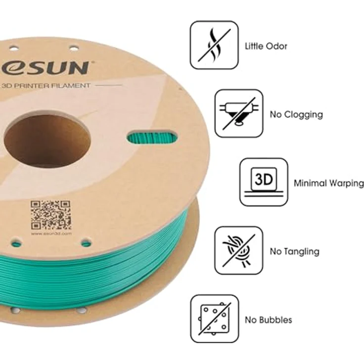 eSUN ASA+ Filament 1.75mm, Wetterbeständiges 3D-Druckmaterial, 1KG Spule (2.2 LBS), hohe Zwischenschichtfestigkeit, Grün – Bild 4