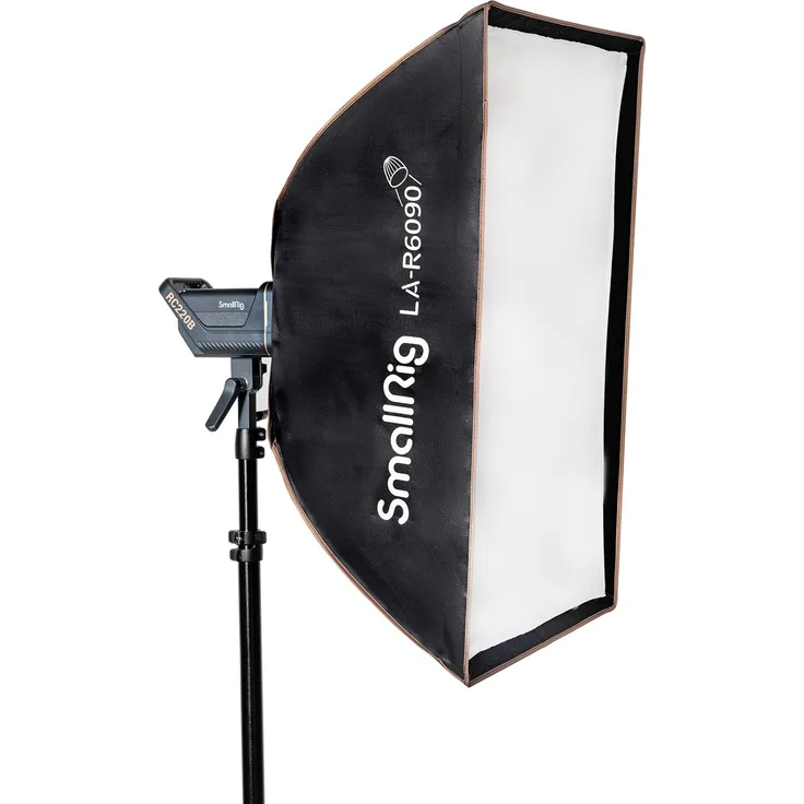 SmallRig 4199 LA R6090, Rechteckige Softbox (60 cm) mit Diffusoren und Wabenraster für Bowens-Mount-Leuchten