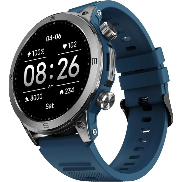 Noise Smartwatch Endeavour, 1,46 Zoll AMOLED Display, SoS-Technologie, Rapid Health-Messung, Niebieski (42 mm)