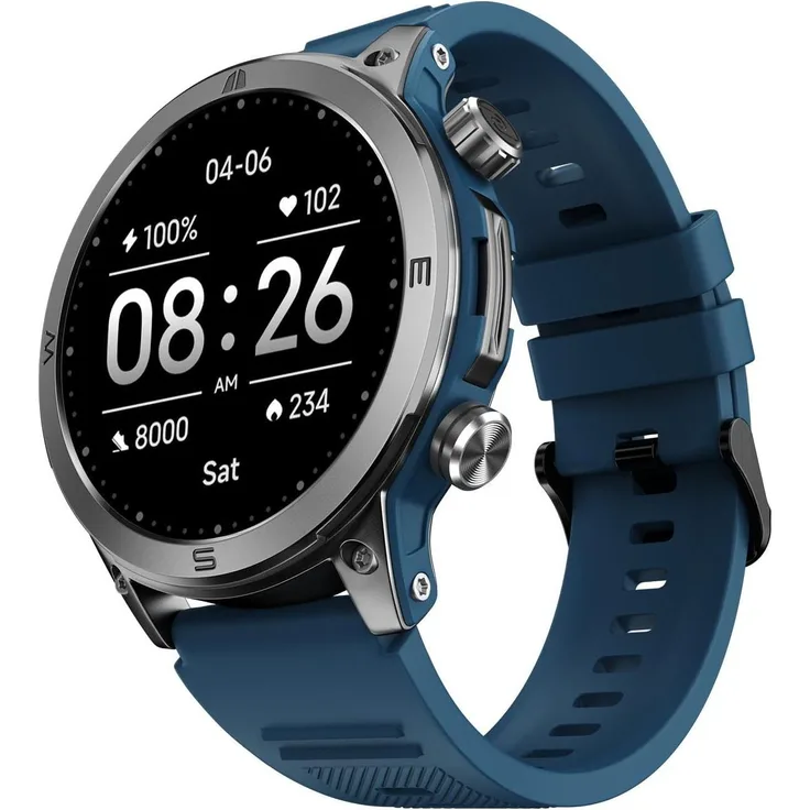 Noise Smartwatch Endeavour, 1,46 Zoll AMOLED Display, SoS-Technologie, Rapid Health-Messung, Niebieski (42 mm)