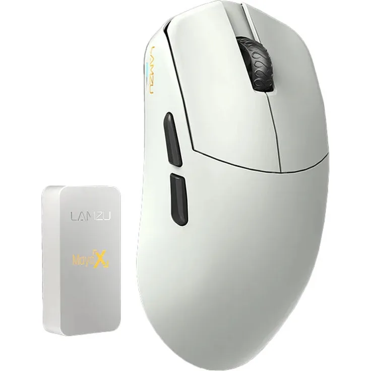Lamzu Maya X Gaming Maus, 8.000Hz - Cloud Grey, Wireless Gaming-Maus mit optischem PixArt-3950-Sensor