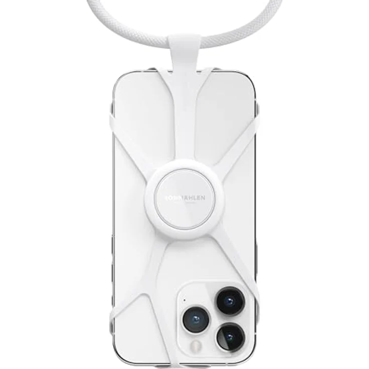 Vonmählen Infinity Plus White, Smartphone Halterung mit 2-in-1-Funktion, stufenlos verstellbar bis 150 cm, kompatibel mit Handyhüllen, Weiß – Bild 1