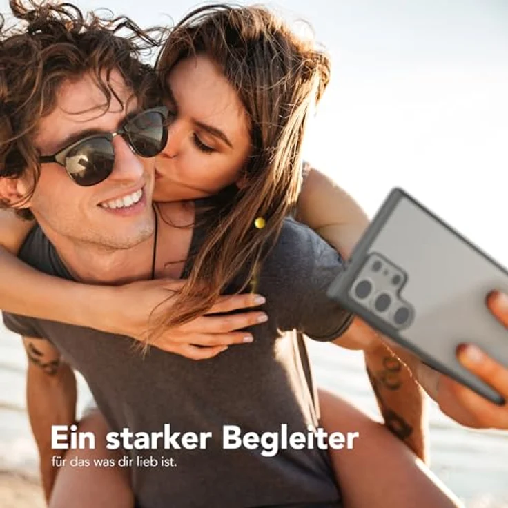 EAZY CASE Clear Hybrid Bumper Hülle, Ultra Aufprallschutz für Samsung Galaxy S24 Ultra, stoßfest und kratzfest, dünne Schutzhülle mit Kameraschutz, Anthrazit Grau – Bild 2
