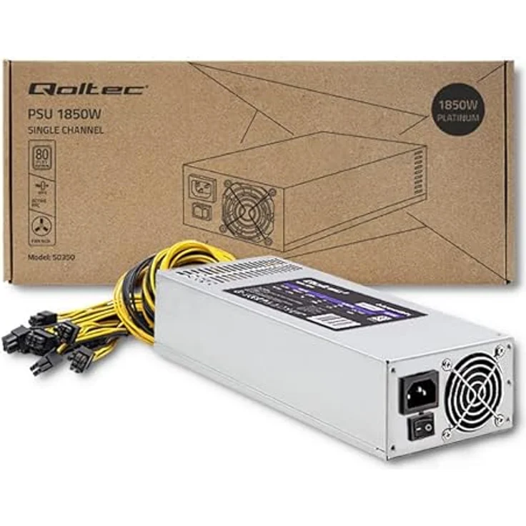 Qoltec 50350 Power Supply 1850W PCI-E 80 Plus Platinum Gaming Miner, Platinum (Qoltec) – Bild 5