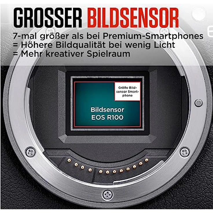 Canon EOS R100 Spiegellose Kamera + RF-S 18-45mm IS STM Objektiv (Kompaktkamera, 4k Videokamera, Digitalkamera mit Autofokus und Motiverkennung für Augen Tiere Fahrzeuge, Filter- und Kreativassistent) – Bild 4