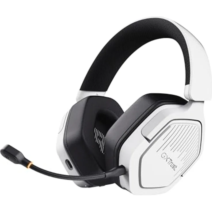 Trust Gaming GXT 1493W Ravox Gaming Headset Wireless Bluetooth + 2.4 GHz, 50mm Treiber, 70H Akkulaufzeit, Over-Ear Kopfhörer Kabellos Bluetooth mit Mikrofon, Weiß