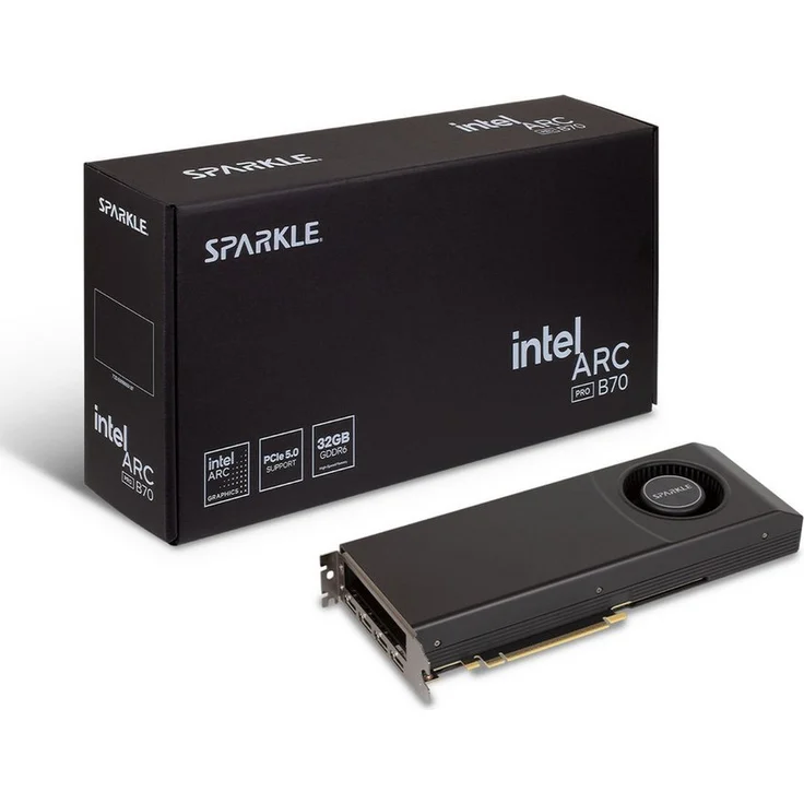 SPARKLEE SBP70B-32G Grafikkarte, 32 GB GDDR6, schwarz, PCI Express x16 5.0