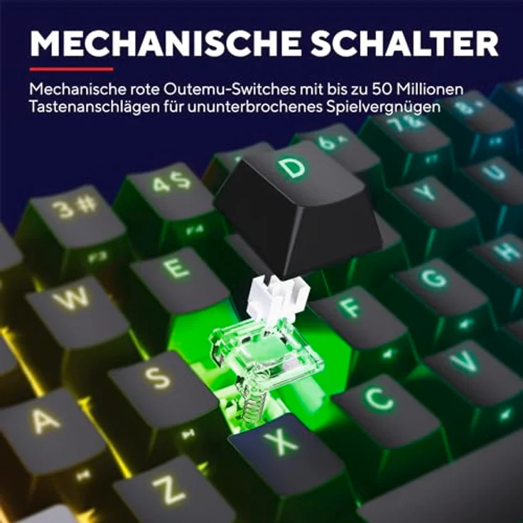 Trust Gaming GXT 867 Acira 60% Mechanische Tastatur, RGB Beleuchtung, Doppelt Belegte Tasten, USB Mini Tragbare Programmierbare, Deutsche QWERTZ Layout, 60 Prozent PC Laptop – Bild 5