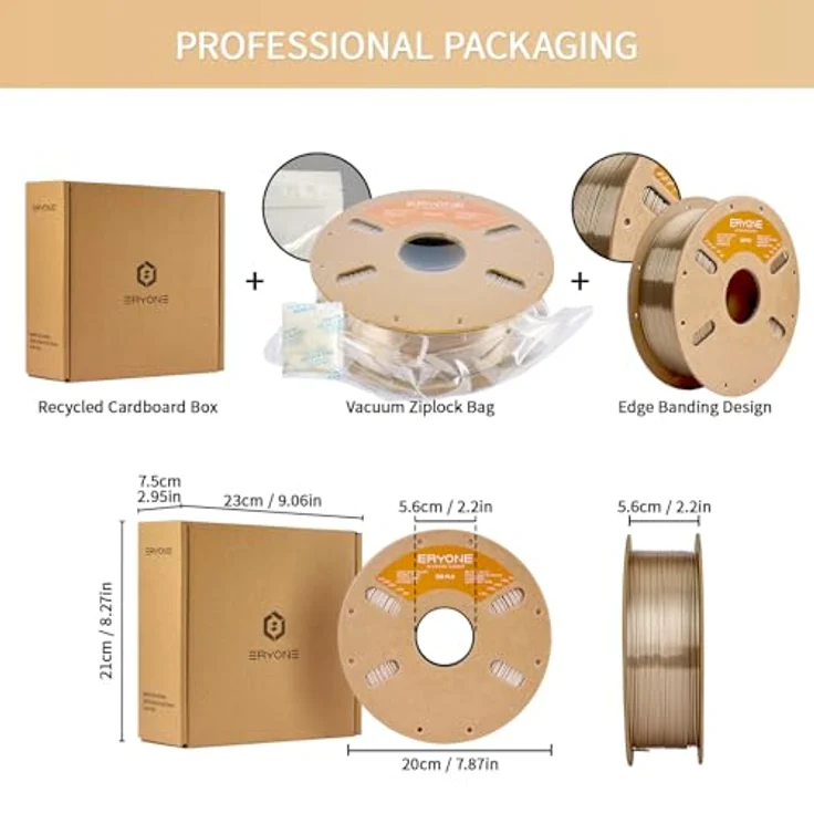 ERYONE Silk PLA Filament 1.75 mm, 3D Drucker Filament mit seidenmatter Oberfläche, 1 kg Spule, Champagne Pink – Bild 4