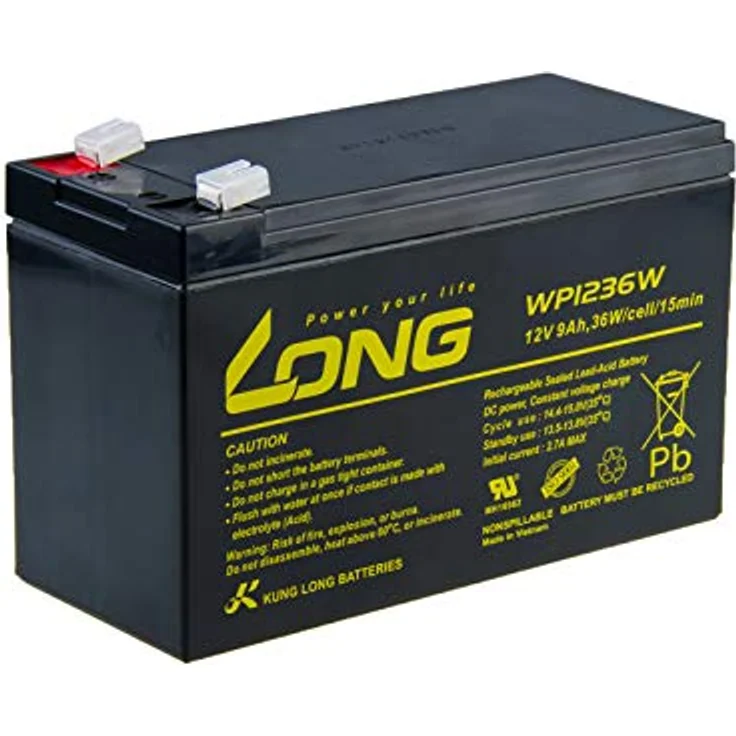 AVACOMtech Long 12V 9Ah olovný akumulátor HighRate F2, leistungsstarker Blei-Akku für hohe Entladeströme – Bild 2