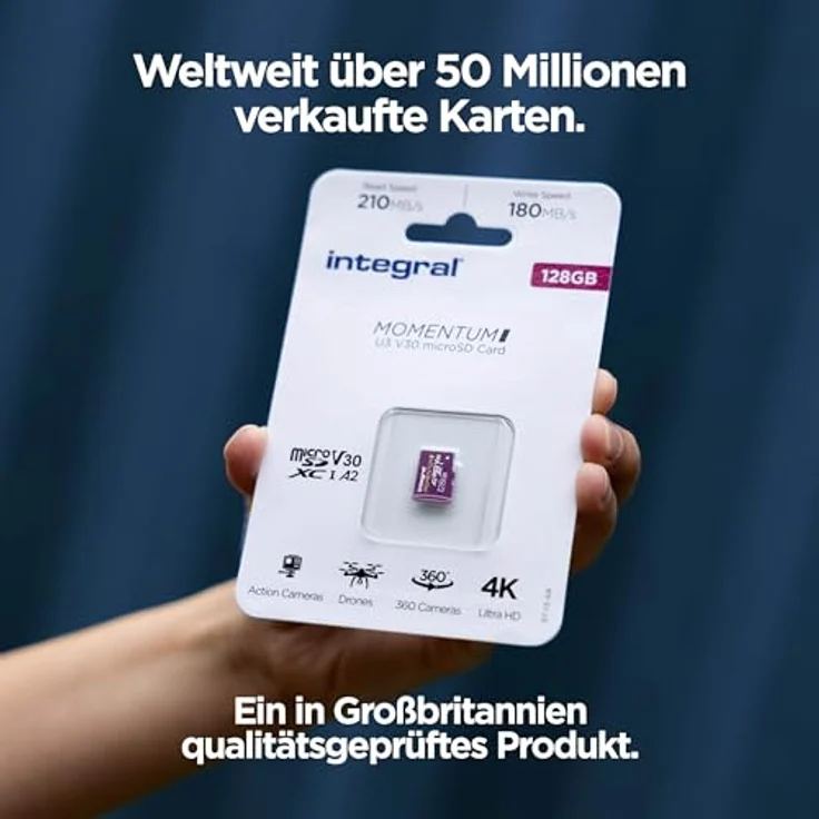 Integral Momentum I, 1 TB MicroSD Speicherkarte, UHS-I, 210 MB/s Lesegeschwindigkeit, Bordeaux – Bild 7