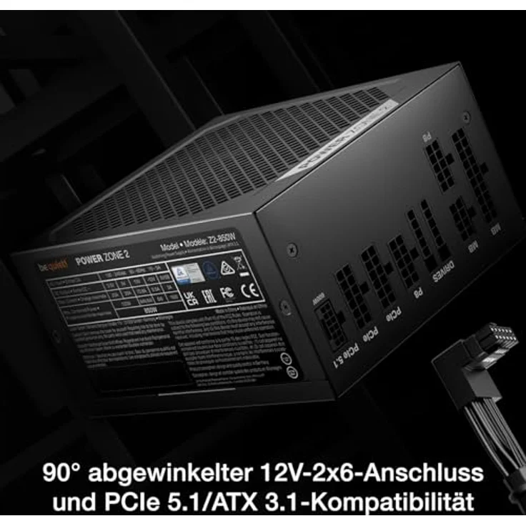 be quiet! Power Zone 2 80 PLUS Platinum Netzteil, vollmodular, ATX 3.1, PCIe 5.1 - 850 Watt, schwarz – Bild 6