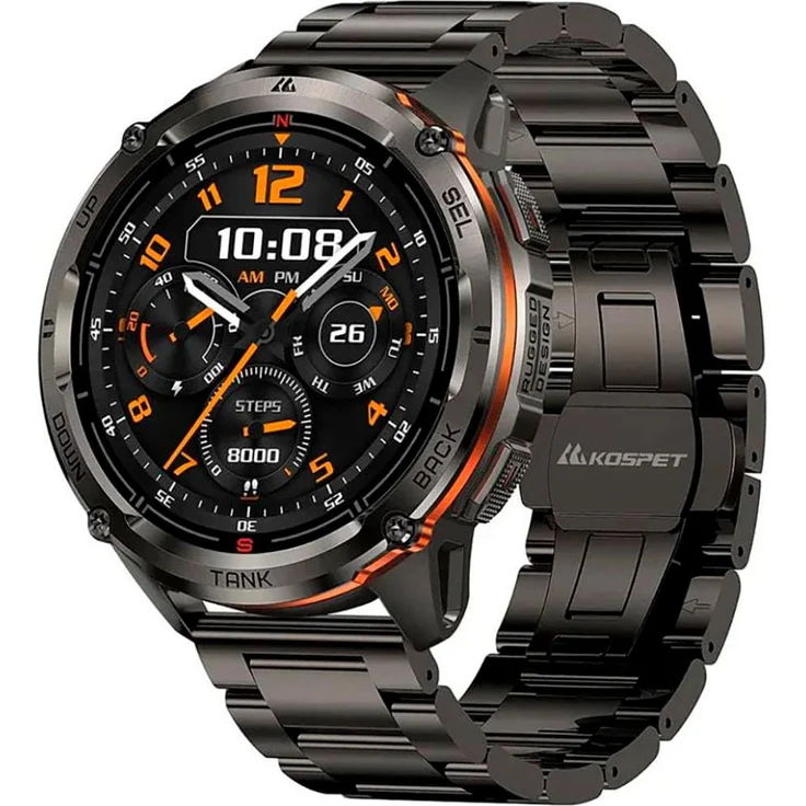 KOSPET TANK T3 Ultra 2, Smartwatch mit 1,43 Zoll AMOLED-Display, GPS, Herzfrequenzmessung, wasserdicht, Sonderausgabe Schwarz