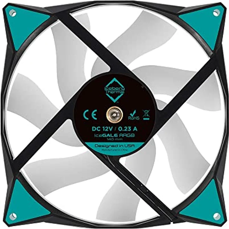 Iceberg Thermal IceGALE Adressable RGB 140 mm PWM Dual Kugellager ARGB Gehäuselüfter, Schwarz – Bild 4