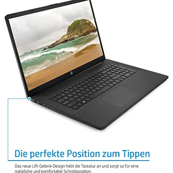 HP Laptop 17,3 Zoll HD+ Display, Intel Celeron N4120, 8GB DDR4 RAM, 256GB SSD, Intel UHD 600 Grafik, Windows 11, QWERTZ Tastatur, Schwarz – Bild 4