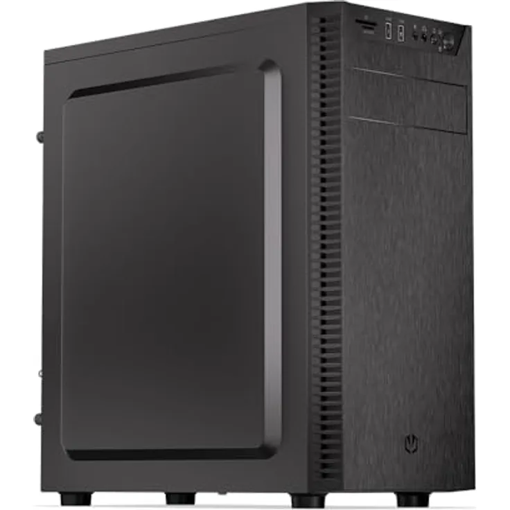 ENDORFY Armis 100 Solid, ATX PC-Gehäuse mit Stratus 120 PWM-Lüfter, Speicherkartenleser, EY2A015, schwarz