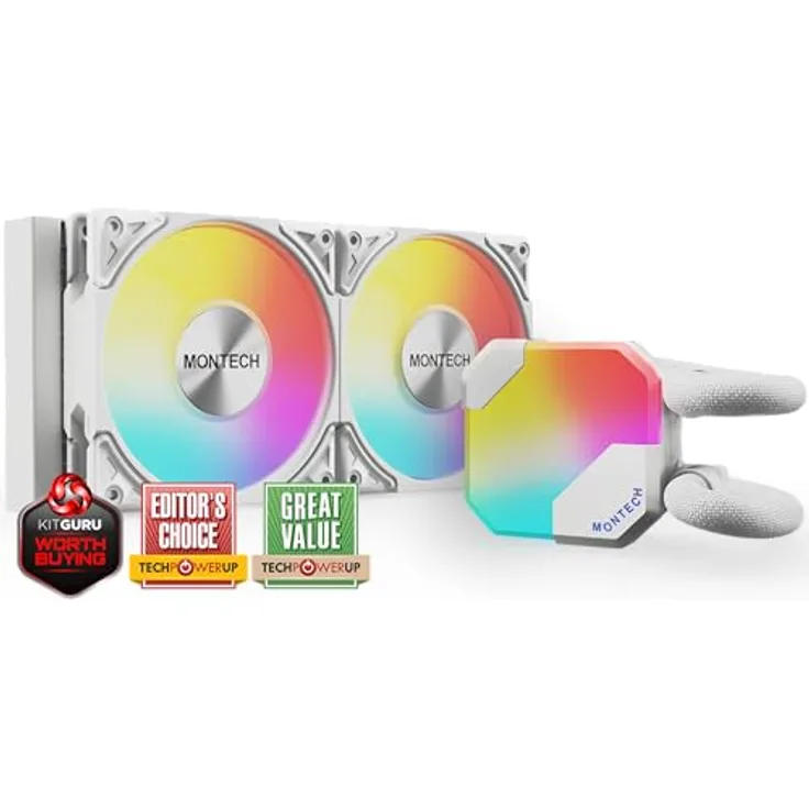 Montech Kit Watercooling AIO HyperFlow RGB - 240mm (Blanc) - Wasserkühlung mit HyperFlowARGB240WNEW