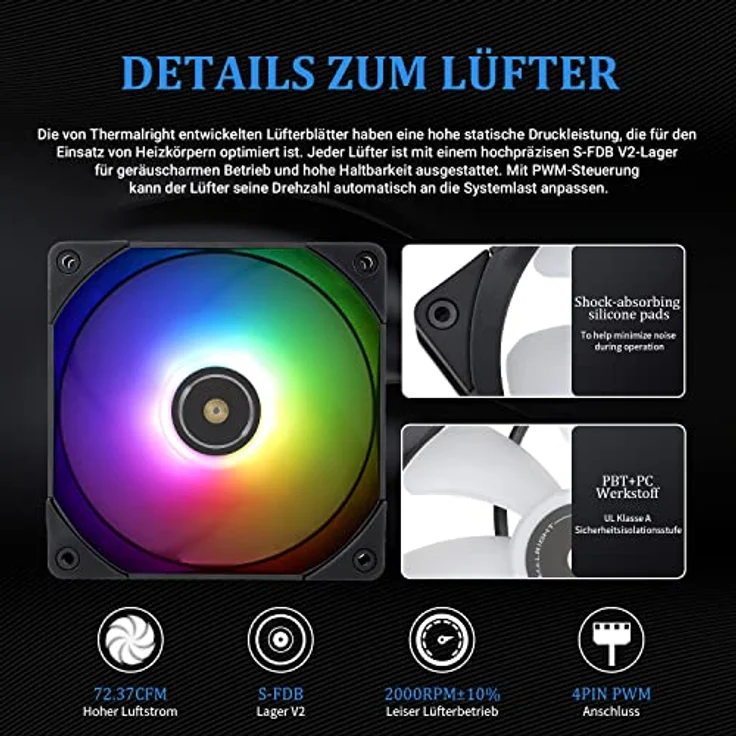 Thermalright Frozen Notte 240 BLACK ARGB Wasserkühlung CPU Kühler, 240 CPU Kühler Spezifikationen, Doppel PWM Lüfter, S-FDB V2 Lager, passend für AMD/AM4 AM5, Intel LGA 1700/1150/1151/1200/2011 – Bild 5