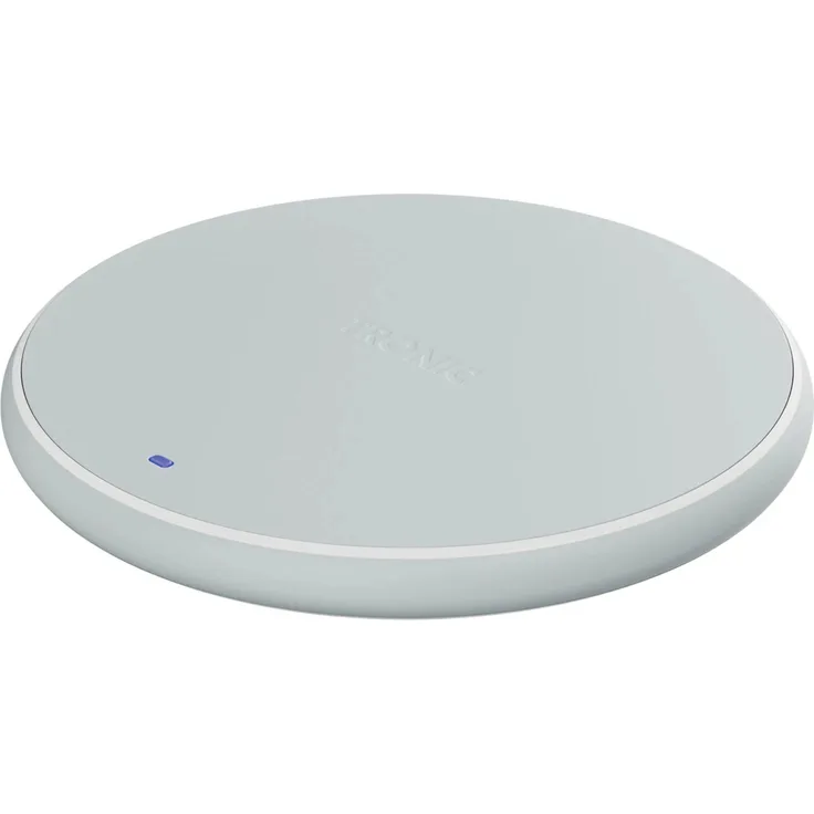 OWIM Tronic Induktives Qi Ladegerät TCP 10 A1 377608, kabelloses Ladepad für Qi-fähige Smartphones, weiß, 10W Leistung, rutschfeste Silikonoberfläche, inkl. USB Typ C Ladekabel
