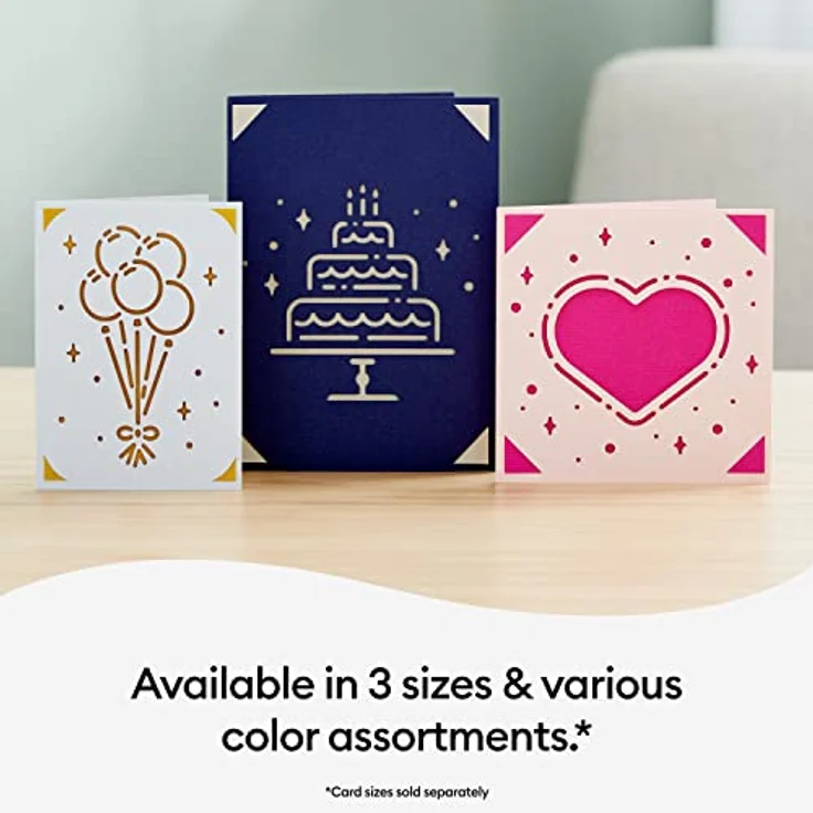 Cricut Insert Cards Princess R10, Kartenset in Tulpenblau und Puder, für personalisierte Grußkarten mit tiefenwirksamen Einlegern – Bild 5