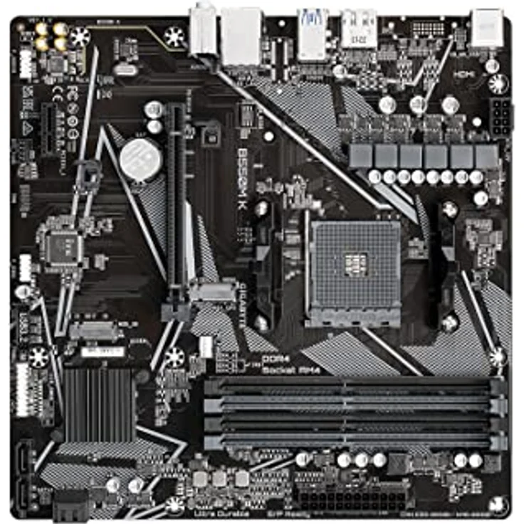 Gigabyte B550M K 1.0 Micro ATX Motherboard, AMD B550 Chipsatz, Socket AM4, 4x DDR4 bis 128 GB, USB 3.2 Gen 1, Gigabit LAN, Onboard-Grafik – Bild 8