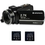 AGFA Photo Realimove CC2700 Camcorder - 2.7K Video, 24MP Foto, 3.0'' IPS Touchscreen, 18X Digitalzoom, LED Licht, Schwarz